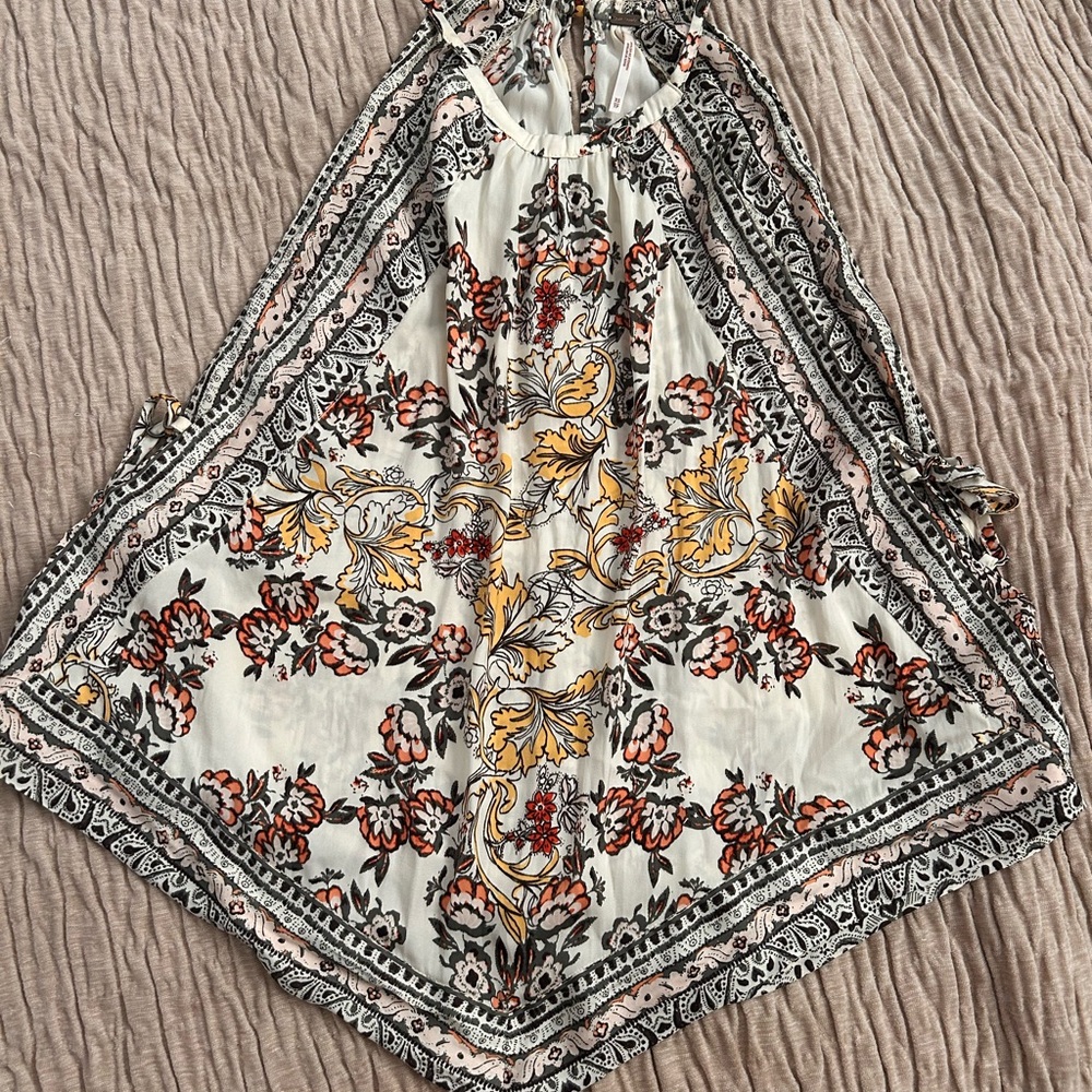 Free People Multicolor Floral High Neck Top